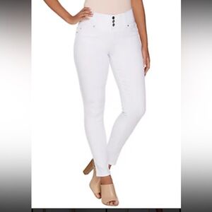 Laurie Felt - White Curve Silky Denim Skinny Ankle Jeans